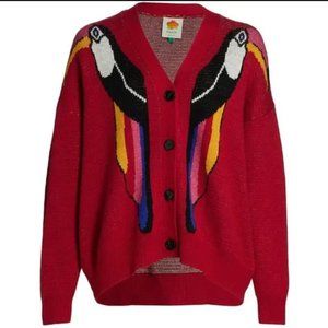 Farm Rio Oversized Toucan Cardigan in Red